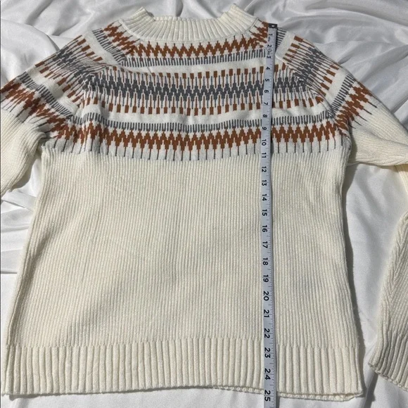 Pink Martini Cowl Neck Sweater Cream Brown and Grey Size Large - Picture 14 of 15